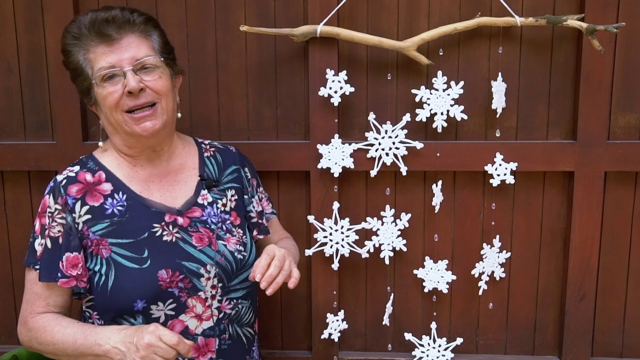 Cómo engomar los COPOS DE NIEVE tejidos a crochet y armar el móvil Navideño ❄️ Tejiendo Perú