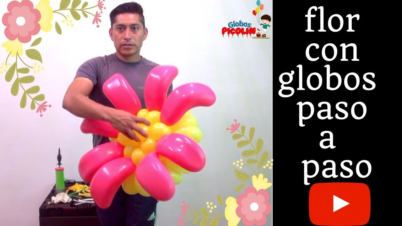 Como hacer una flor con globos paso a paso #202