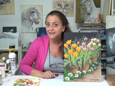 Cómo pintar tulipanes y margaritas