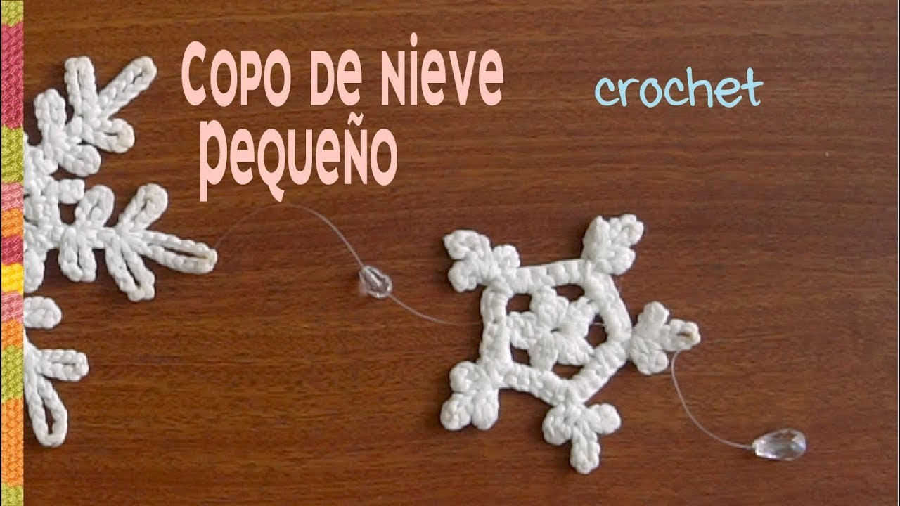 Copo de nieve PEQUEÑO tejido a crochet en 2 HILERAS para móvil ❄️ Tejiendo Perú
