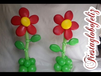 Flor para centros de mesa hechos con globos