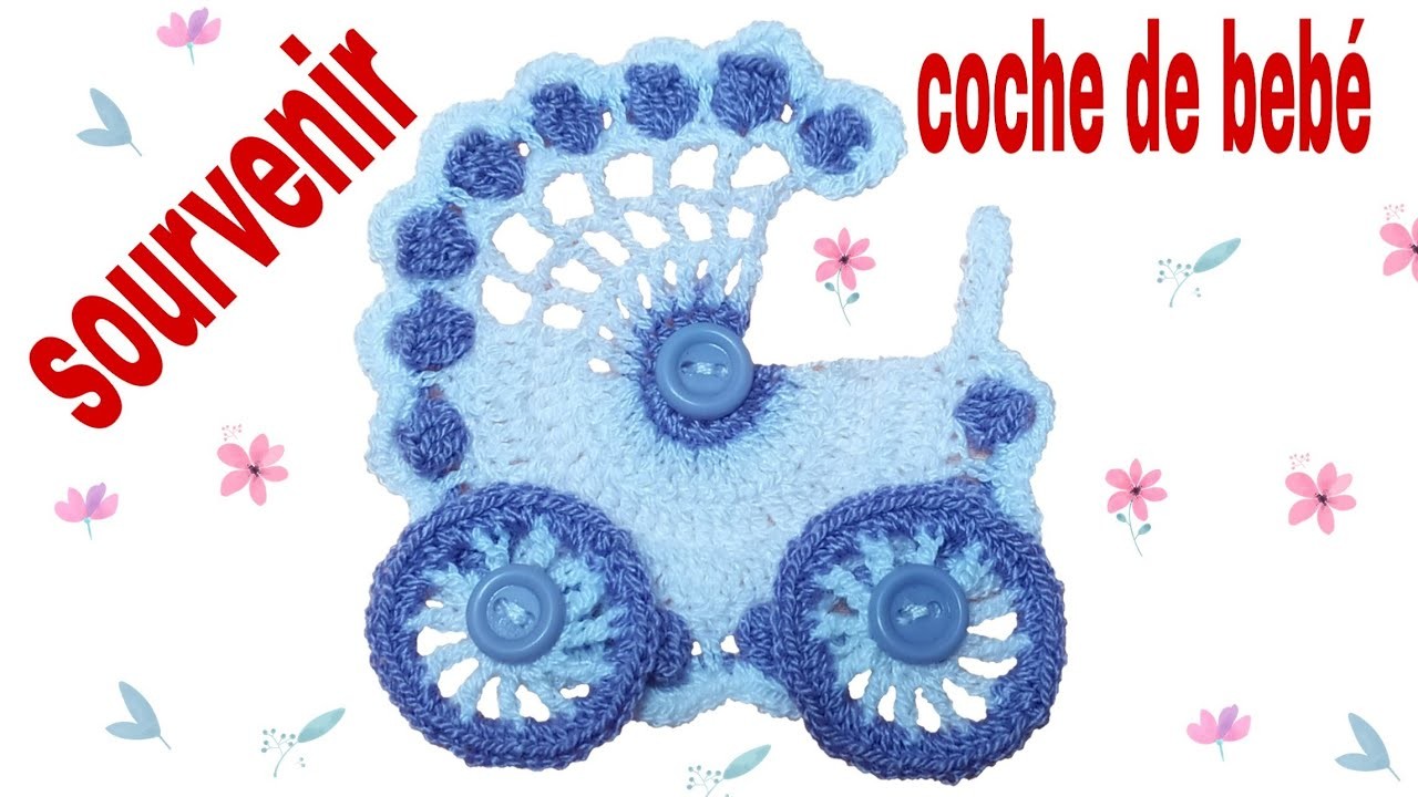 Sourvenir coche para bebé aprendamos hacer unos detalles para Baby Shower o Bautizo a Crochet
