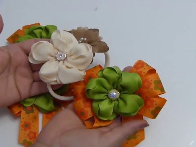 HERMOSA FLOR PETALOS DOBLES????, MOÑOS Y FLORES CINTA RASO????❤️ #520