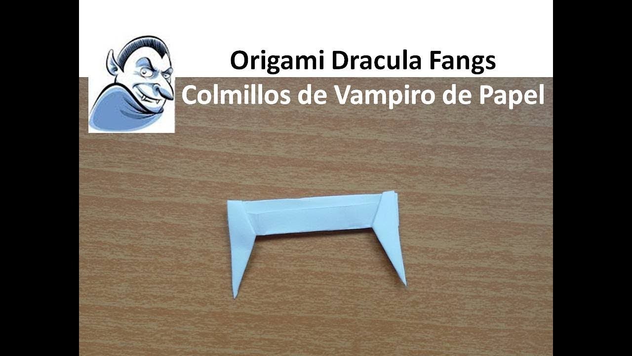 Origami Easy Teeth Fangs????, DIY Custome Crafts - Colmillos fáciles de Papel Disfraz Dientes Dracula