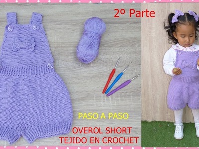 Overol short para niños tejido a crochet  paso a paso (2º parte)