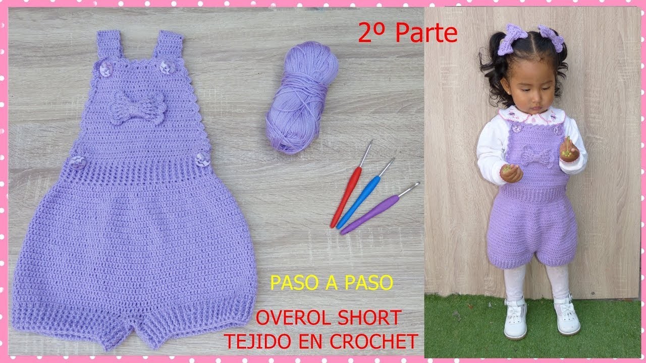 Overol short para niños tejido a crochet  paso a paso (2º parte)