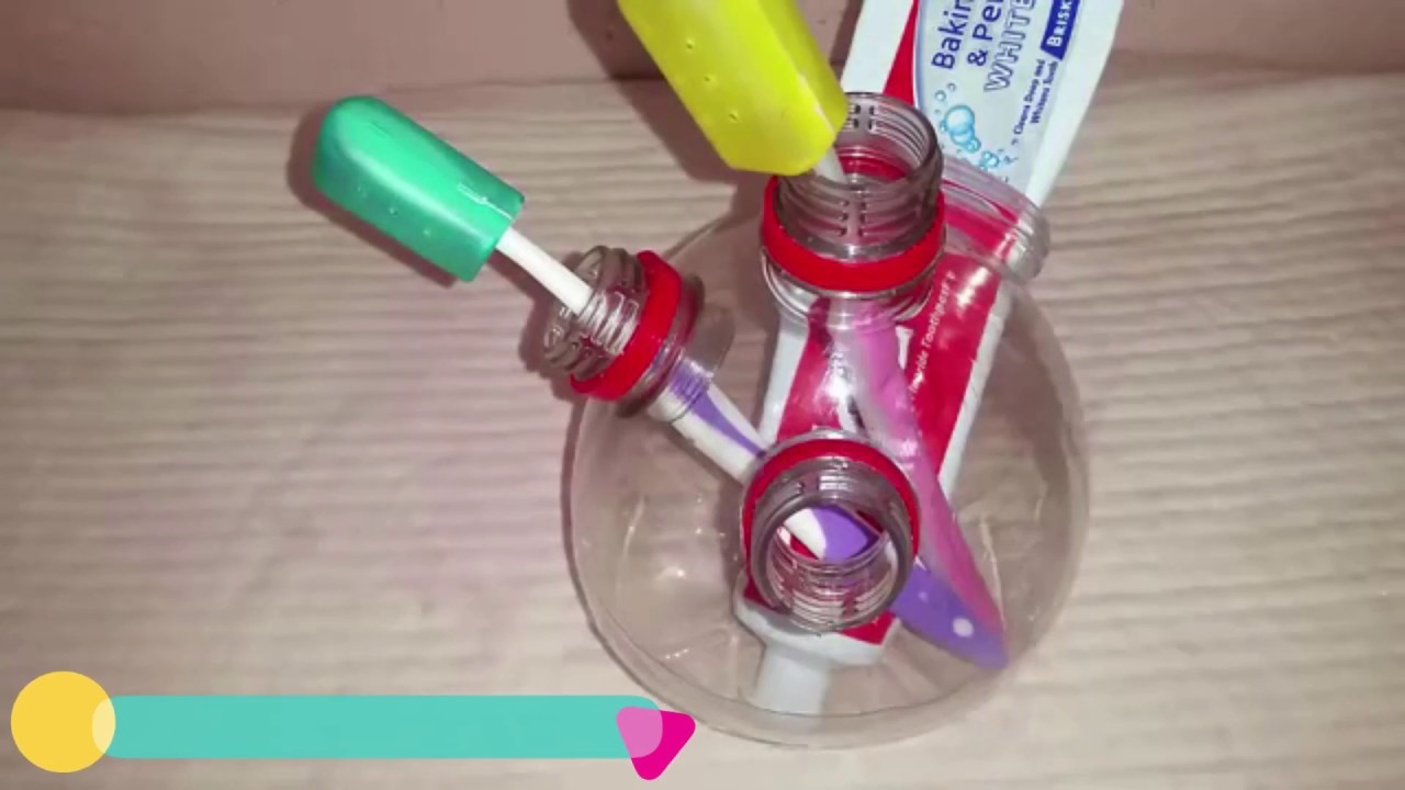 ♻️????✨Pet bottle brush holder.Porta cepillo reciclando botellas pet