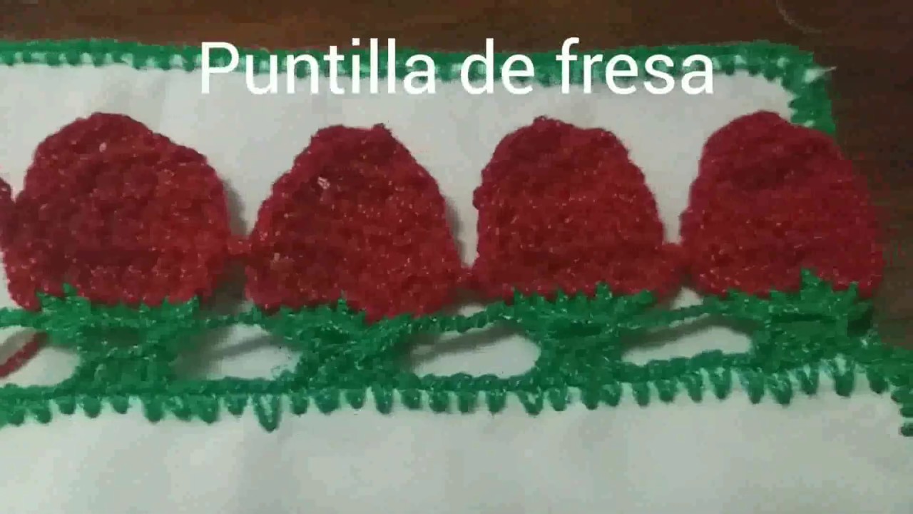 ????Puntilla para Servilleta Tejida a Crochet paso a paso????Orilla de FRESA????Free Pattern????diy