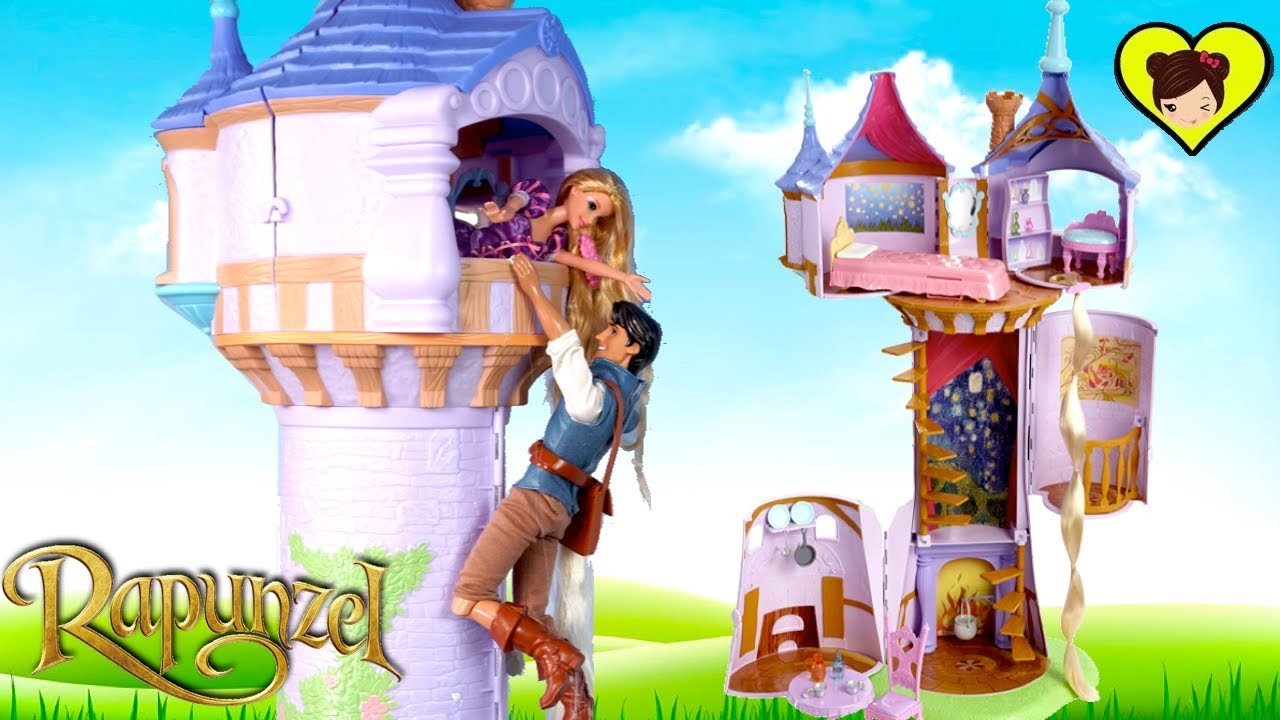 Torre de Princesa Rapunzel y Cuento de Enredados con Muñecas para niños y niñas