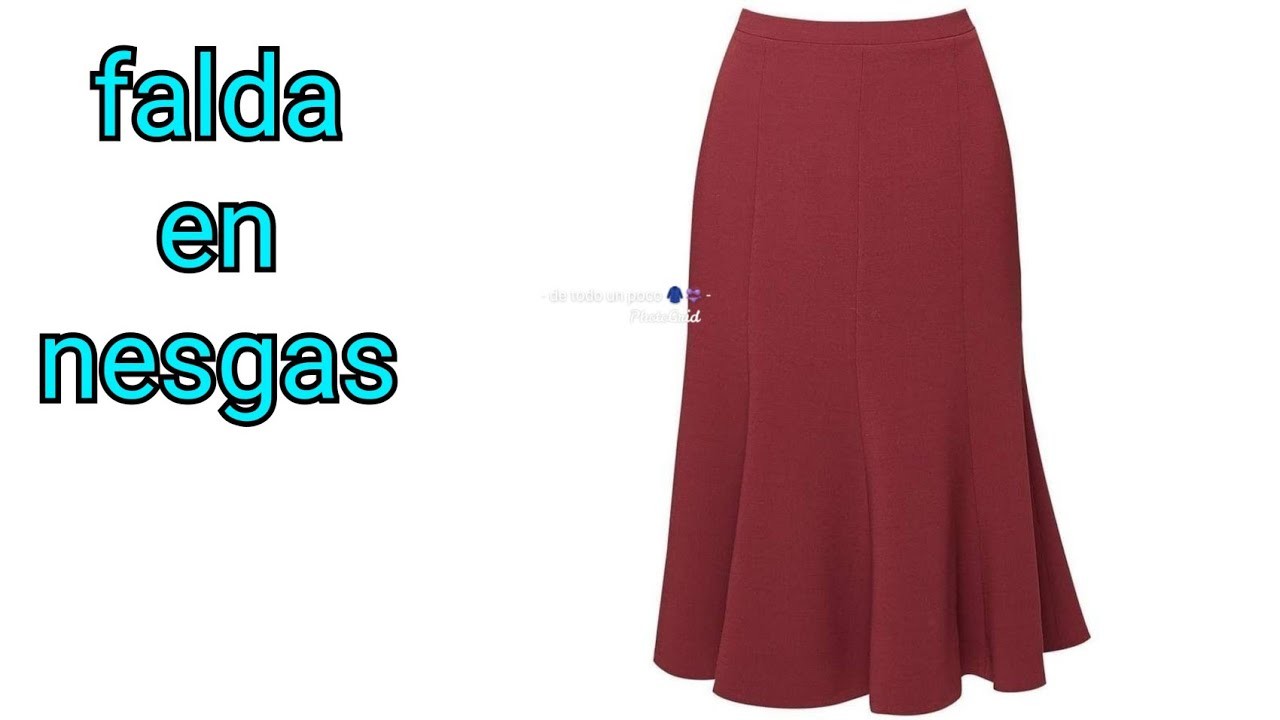 CÓMO HACER FALDA EN 8 NESGAS , CORTE Y CONFECCION(how to make skirt in 8 nesgas cutting and sewing