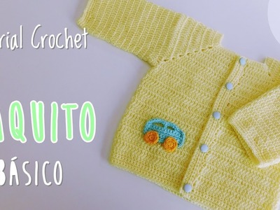 Como tejer a crochet-ganchillo un saquito, sueter, jersey bebe .Crochet para principiantes. Parte  1