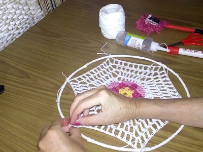 ❄️ Cómo Tejer Atrapasueños Hexagonal a Crochet #12 ???? Parte 2 ???? Armado y Adorno con Plumas