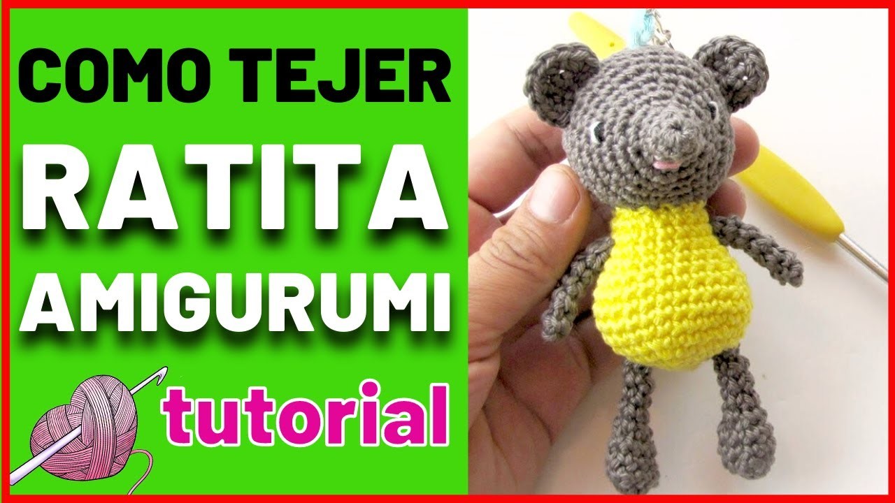 Como tejer un llavero de RATA RATÓN a crochet tutorial paso a paso