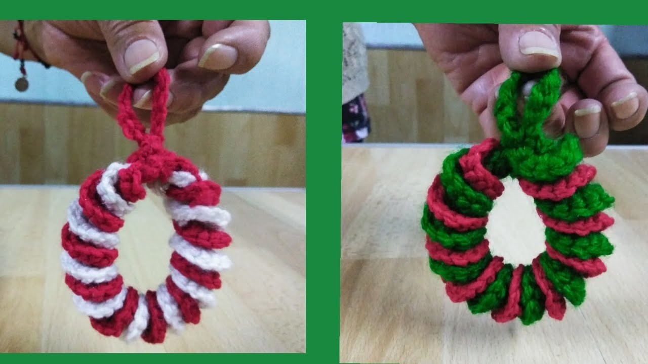 Coronita tejida a crochet, adorno árbol de Navidad