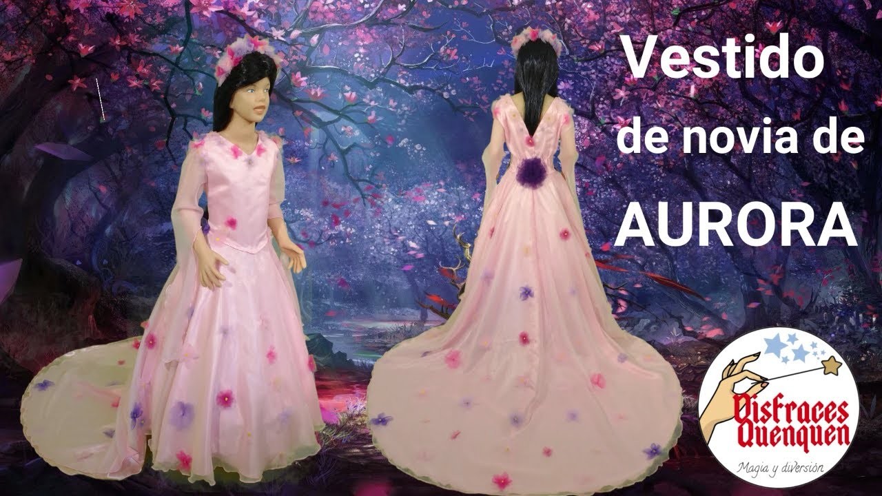 DIY. Disfraz Vestido de novia de AURORA en Maléfica 2. Te muestro paso a paso como hacerlo para niña
