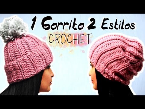 Gorro a Crochet con PomPóm Fácil y Rápido ????????