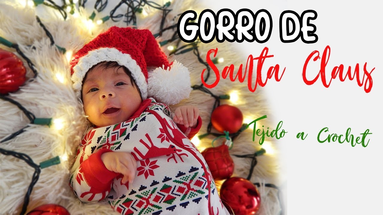Gorro de SANTA CLAUS tejido a crochet TODAS LAS TALLAS