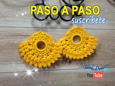 Hermosos Aretes en crochet, tutorial super facil!!