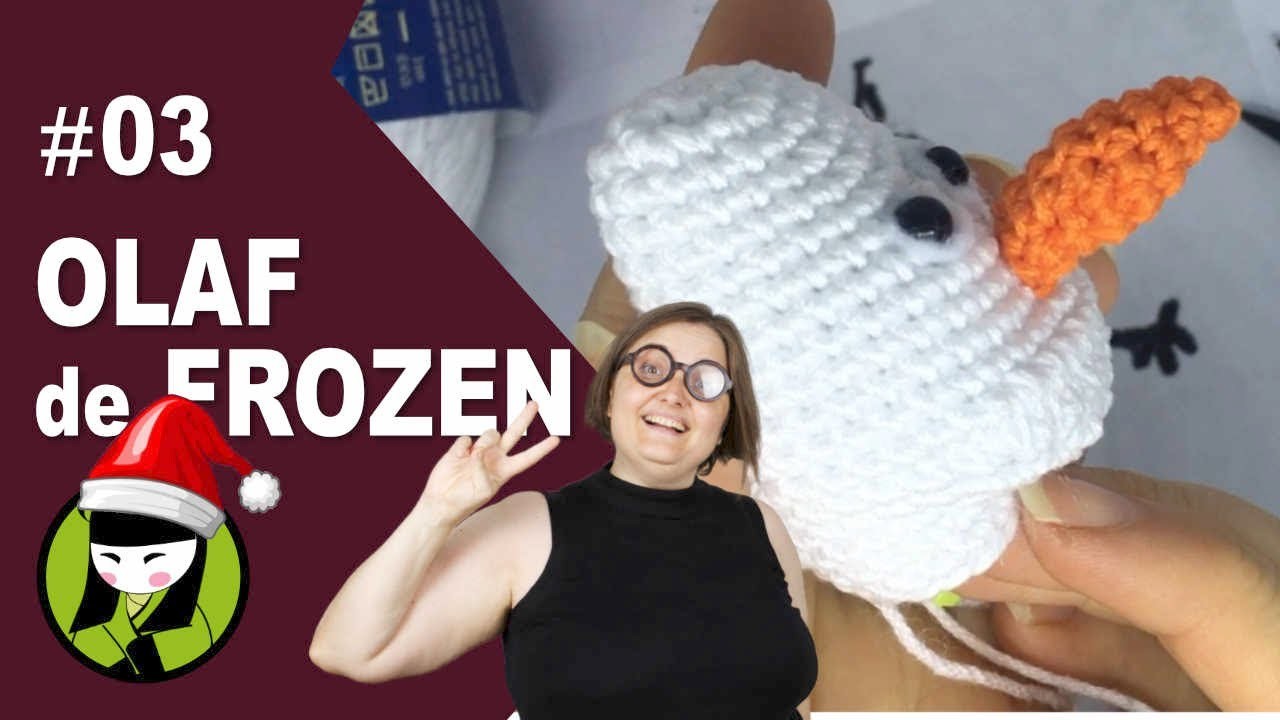 Nariz de Olaf tejido a crochet 3 amigurumi de frozen