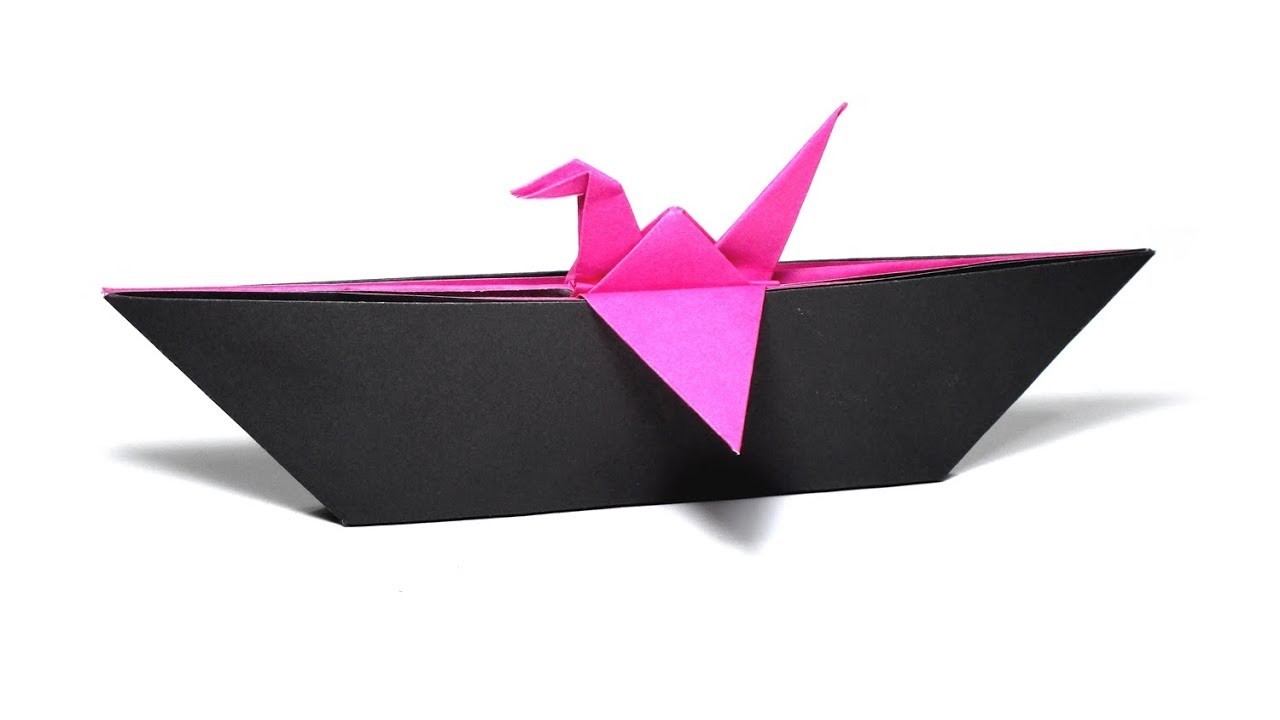 Origami Boat Crane tutorial (zzllzz2008) 折り 紙 ボートクレーン barco grulla