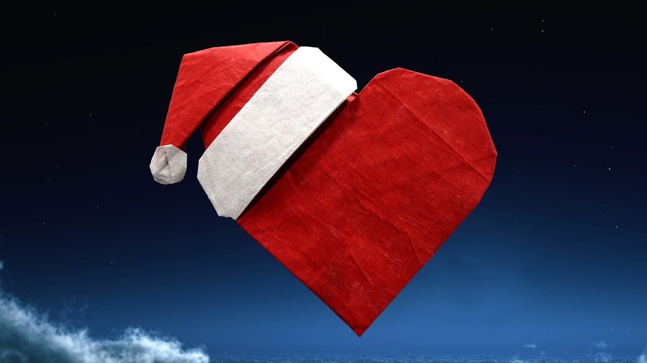 Origami Santa's heart tutorial (Alexander Poddubny) 折り紙 サンタさんの心  corazón de papá noel