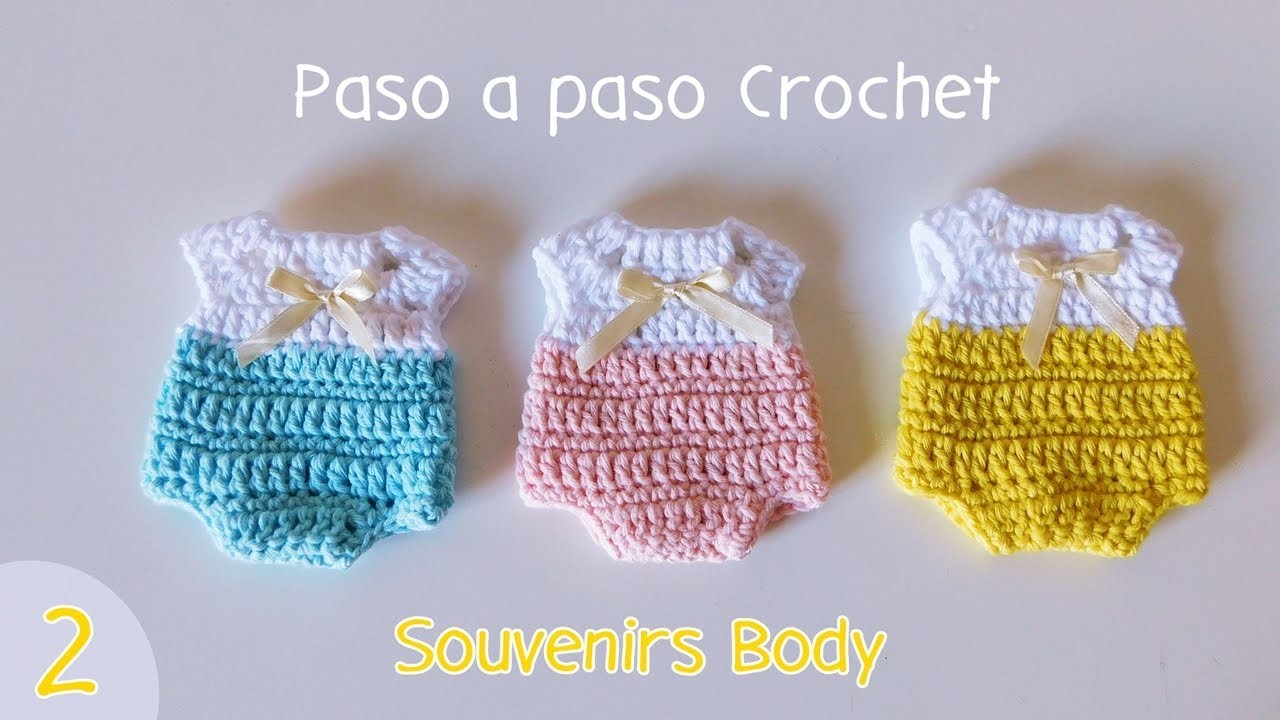 Souvenir body enterito tejido a crochet ganchillo. Baby Shower, bautismos, Cumpleaños. Parte 2