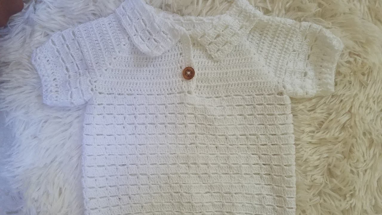 Suéter para niño a crochet -0 a 3 meses