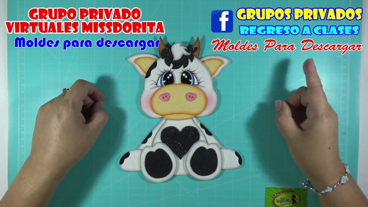 Vaca en Foamy, Goma Eva, Microporoso (Handmade Craft)❤️