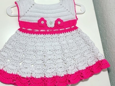 Vestido a crochet para bebe | 0.3 meses | Modelo Faby | SEGUNDA PARTE