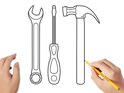Cómo dibujar herramientas de manitas | Dibujos sencillos