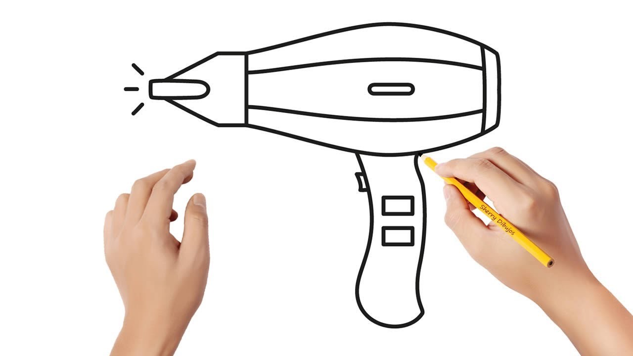 Cómo dibujar un secador de pelo | Dibujos sencillos