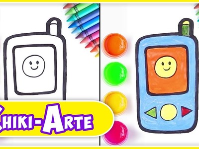 Cómo dibujar un Teléfono Celular - Dibujos Infantiles | Chiki-Arte Aprende a Dibujar