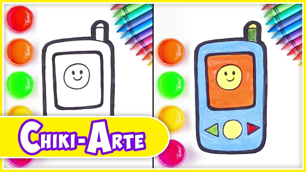 Cómo dibujar un Teléfono Celular - Dibujos Infantiles | Chiki-Arte Aprende a Dibujar