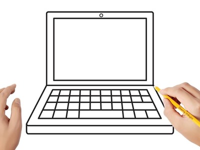 Cómo dibujar una computadora portátil | Dibujos sencillos