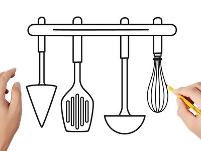 Cómo dibujar utensilios de cocina | Dibujos sencillos
