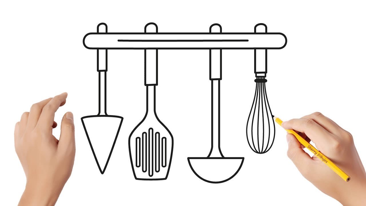 Cómo dibujar utensilios de cocina | Dibujos sencillos