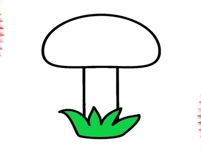 Cómo dibujar y colorear un hongo Dibujos para niños.