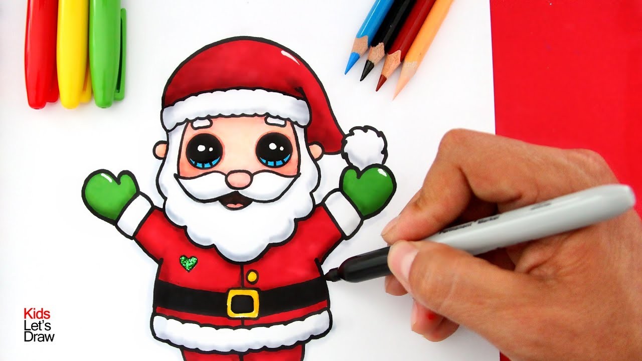 Cómo dibujar y pintar a PAPÁ NOEL (Santa Claus) utilizando marcadores | Navidad 2020