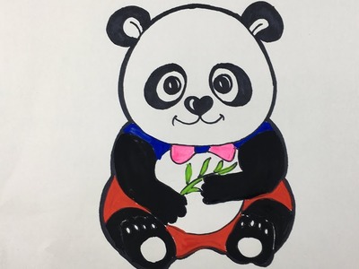 Como Dibujar y Pintar Panda de Corazones - Dibujos Faciles Para Niños - Learn Colors. KoKoBaBy