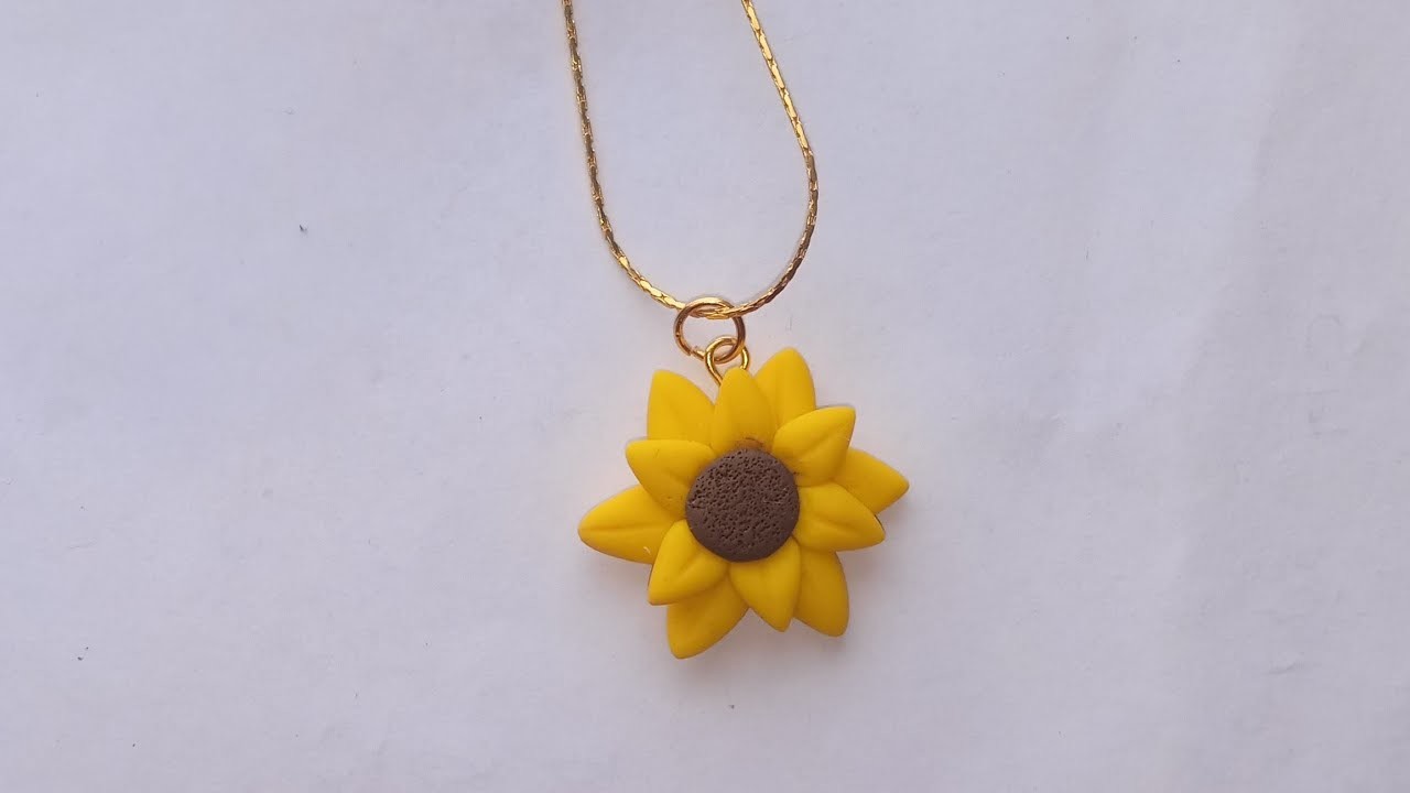 Como hacer un girasol.collar.pulcera.arcilla polimerica.polimer clay tutorial