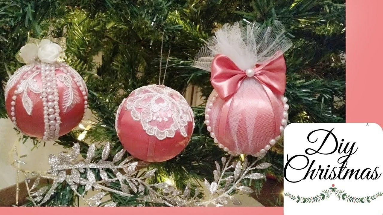 Diy como hacer bolas navideñas con cintas - decoracion navideña