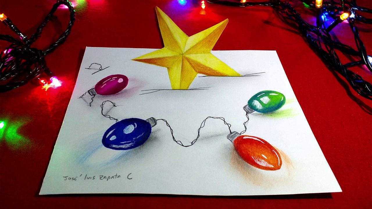 Estrella navideña ( Dibujo 3D) | Christmas star (3D drawing) HD