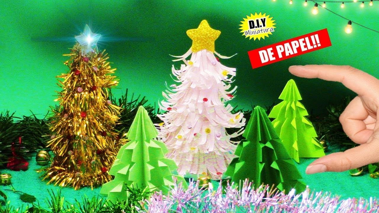 ???? PROBAMOS 3 IDEAS de Como Hacer Arbolitos de Navidad en Miniatura Con Hojas de Papel!!????????