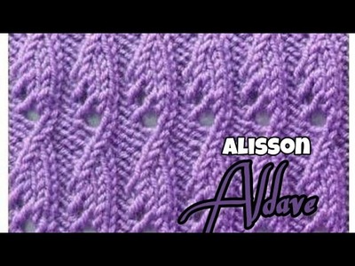 Punto en relieve tejido a dos agujas o palitos fácil y hermoso de hacer - Alisson Aldave