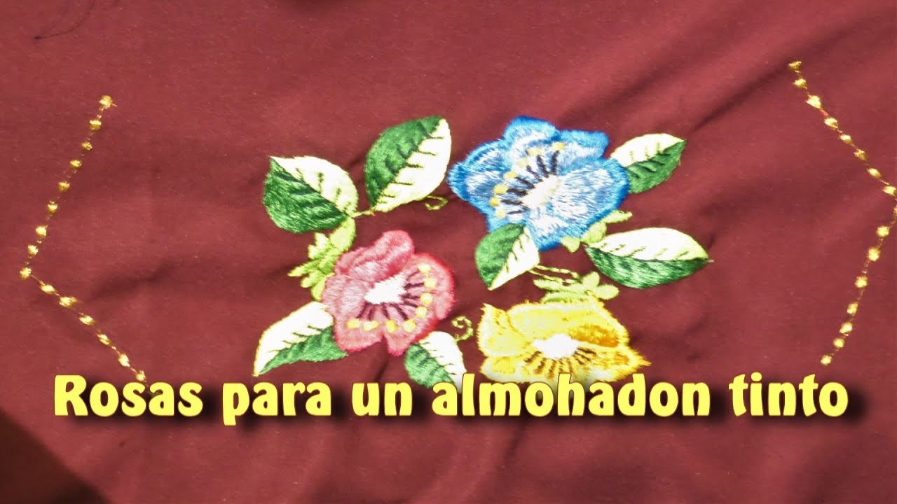 Rosas para un almohadon tinto |Creaciones y manualidades angeles