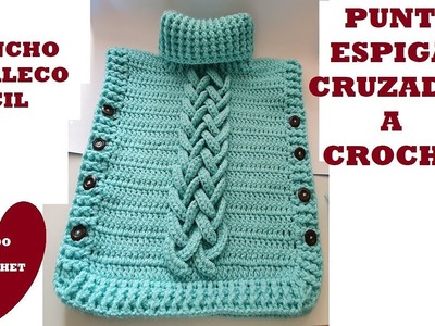 CHALECO PONCHO tutorial tejido a crochet para TODAS LAS TALLAS PARTE #2