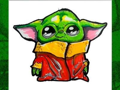 Como Dibujar a Yoda * Baby Yoda kawaii - Stars Wars- The Mandalorian _ How To draw baby Yoda