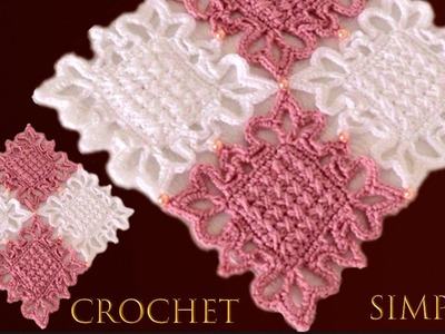 Como tejer a crochet tapete camino de mesa punto cruz reversible imitación bordado a mano