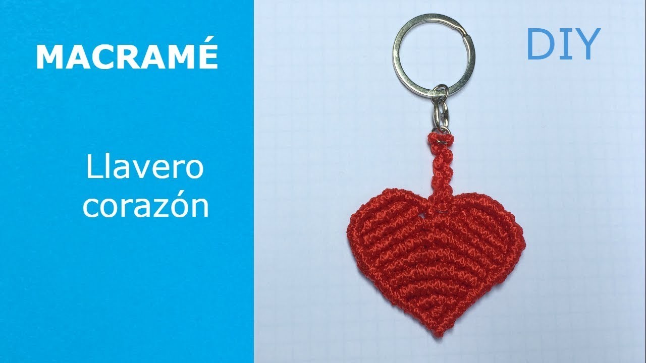 MACRAMÉ  CORAZÓN : llavero