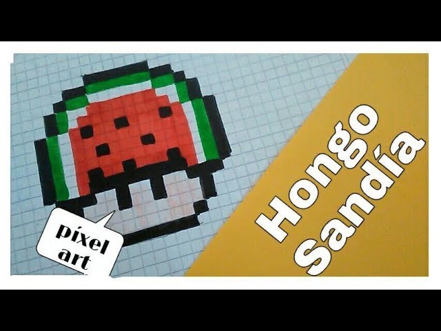 (speed draw) Como dibujar  un hongo sandia PIXEL ART - hand draw